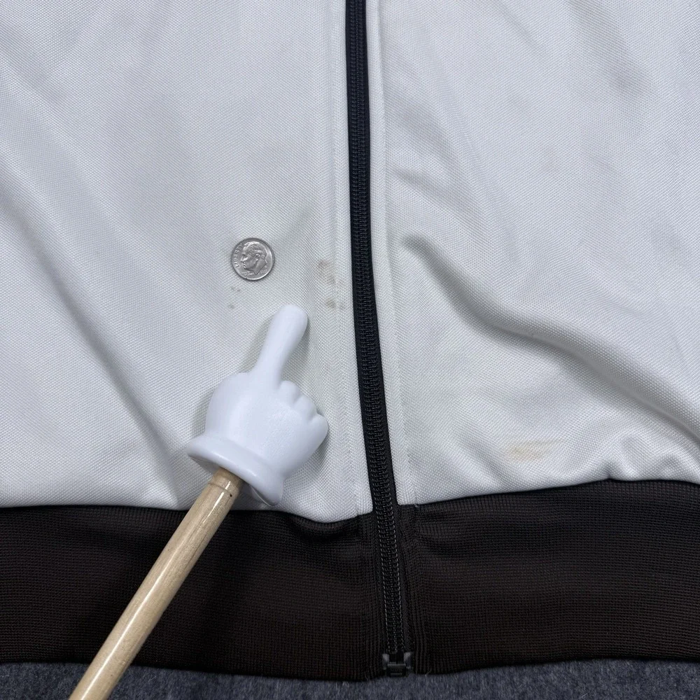 Adidas Originals Trefoil Track Jacket Brown Cream L Full Zip - Picture 6 of 11